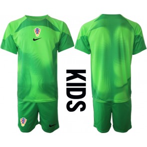 Maillot de foot Croatie Gardien de but Domicile enfant Monde 2022 Manches Courte (+ pantalon court)